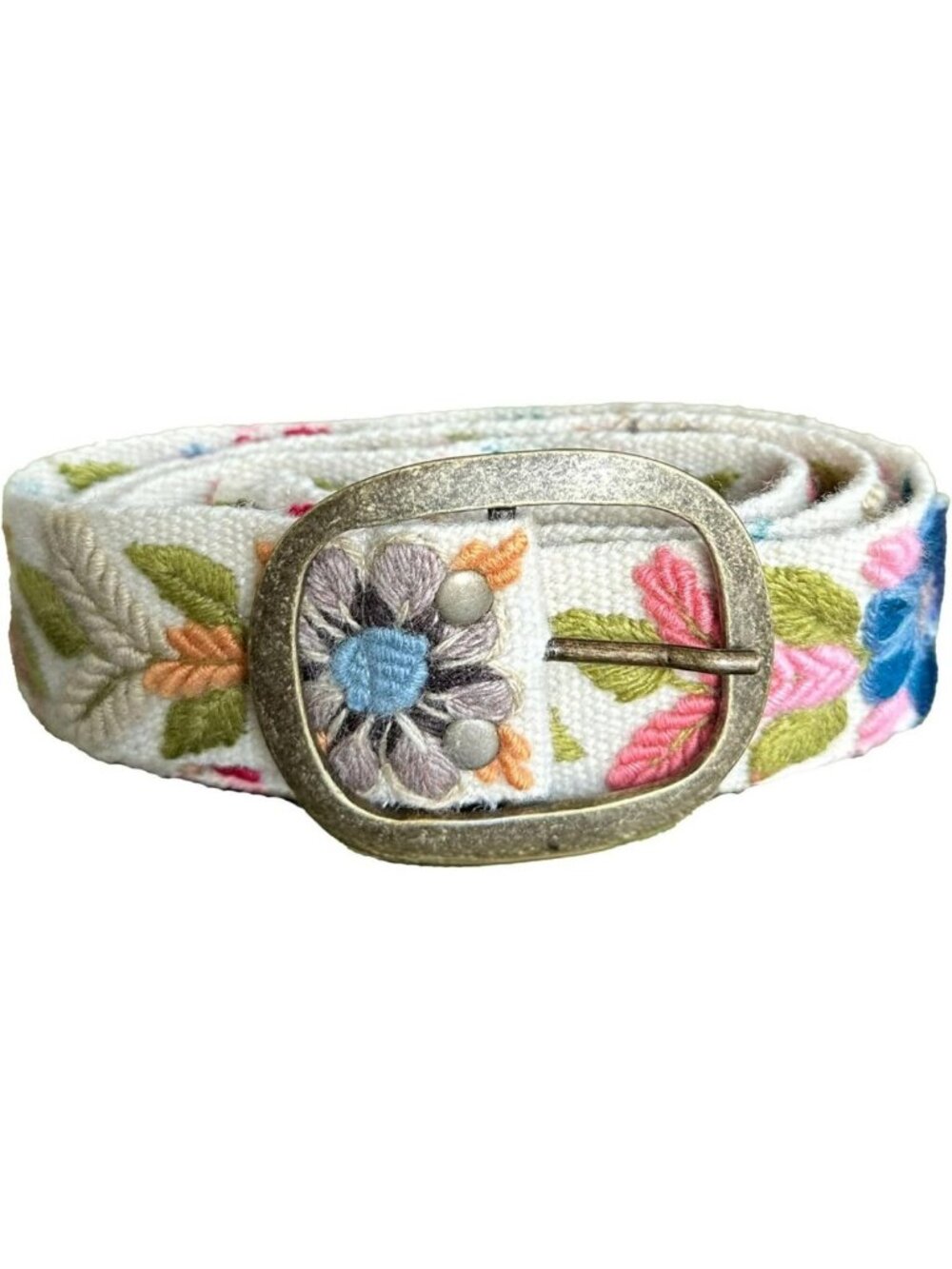 Colorful Handmade Embroidered Belt - Adjustable Floral Design, Durable Women's